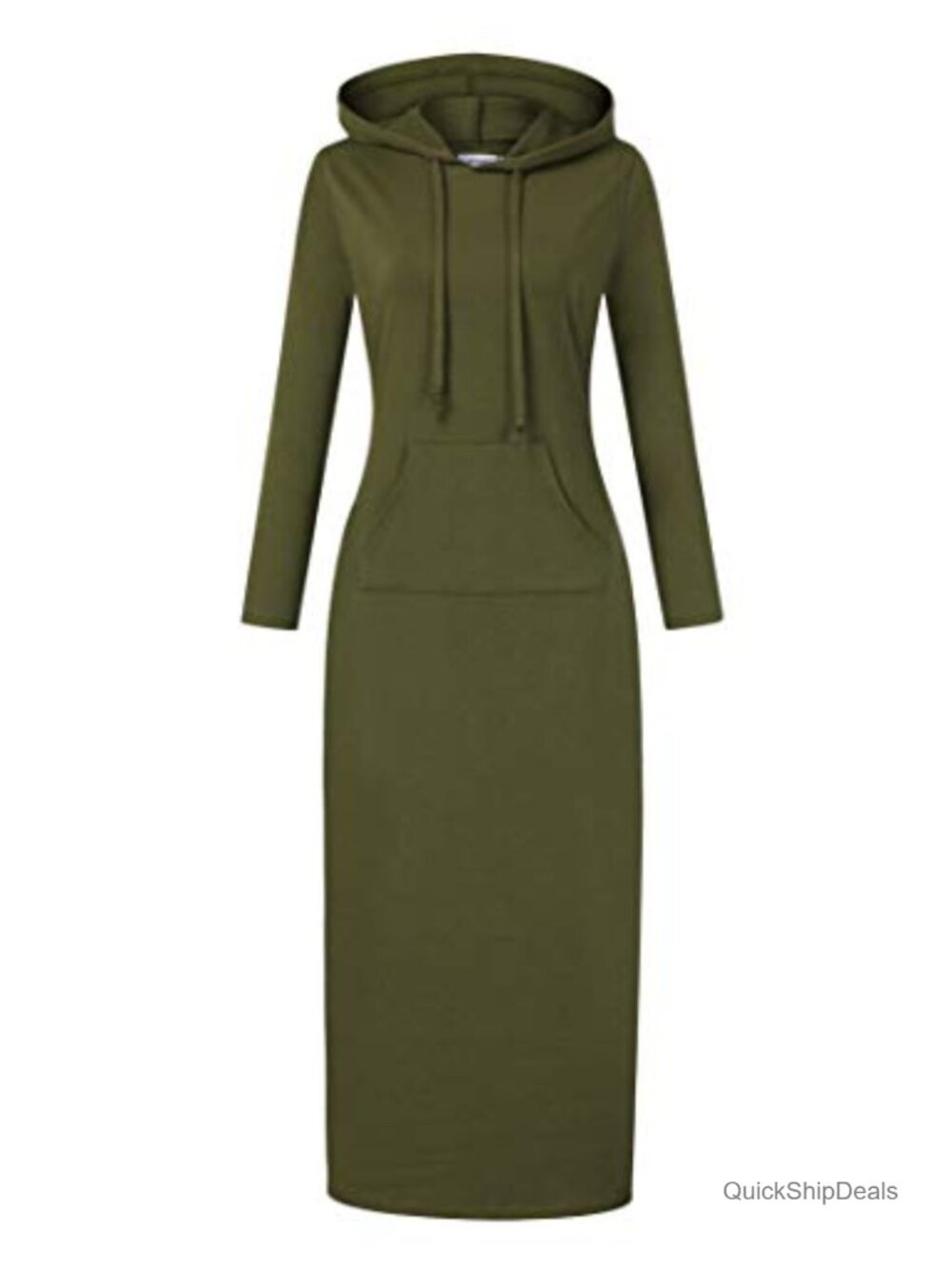 Casual Pullover Maxi Hoodie Dress with Pockets